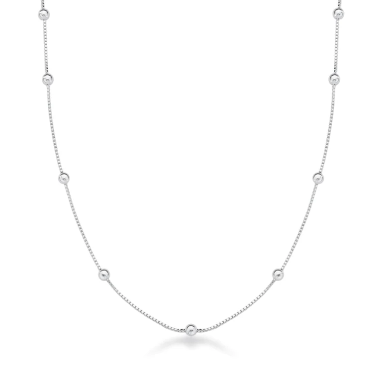 Colar de Prata 925 Veneziana com Bolinha