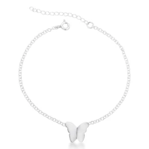 Pulseira de Prata 925 Borboleta Origami Liso