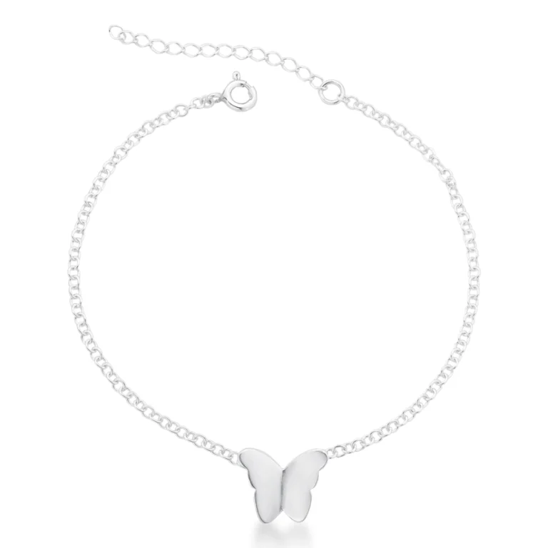 Pulseira de Prata 925 Borboleta Origami Liso