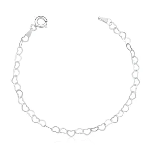Pulseira de Prata 925 Elo Corações