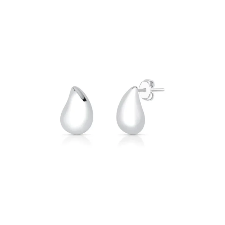 Brinco gota curvado abaulado liso
