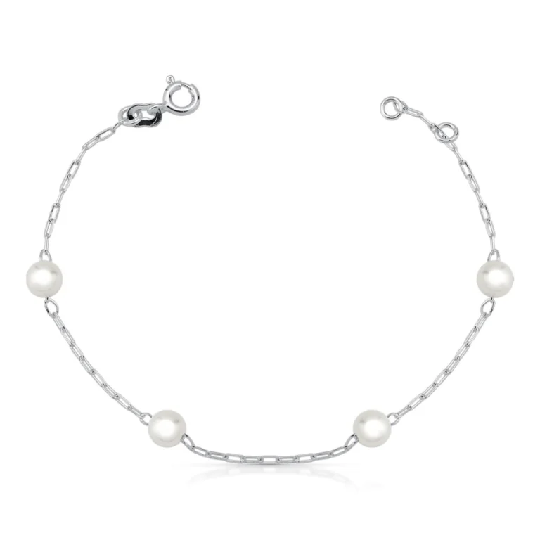 Pulseira de Prata com Pérolas