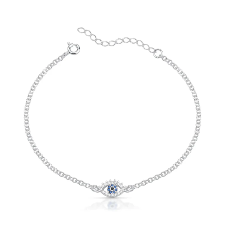Pulseira de Prata 925 Olho Grego Cravejado
