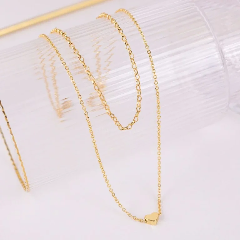 Colar duplo coração banhado a ouro 18k