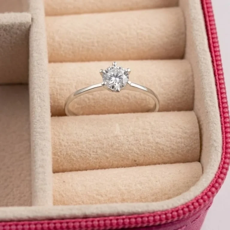 Anel de prata 925 Solitário zirconia 6 garras